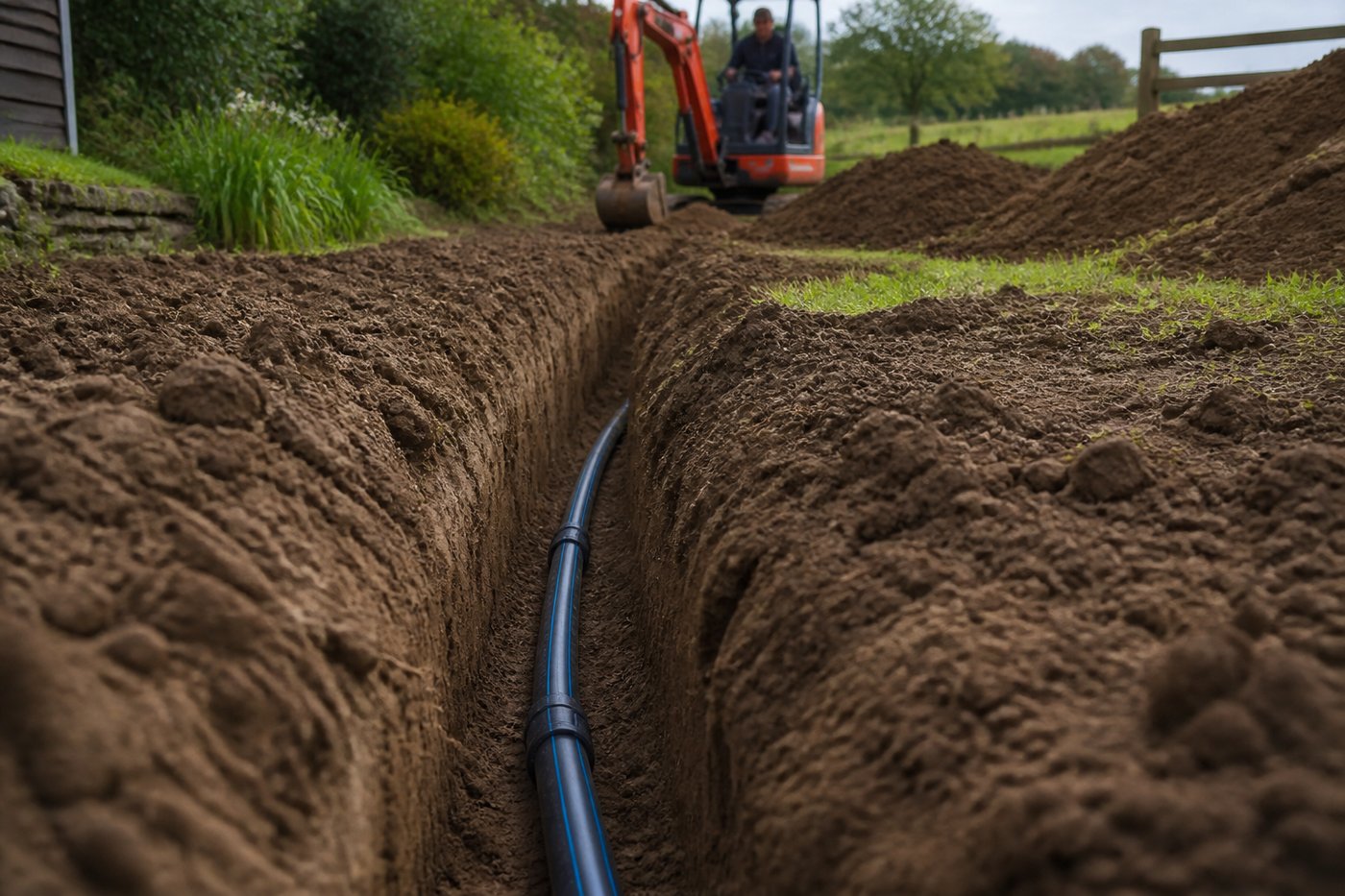 Water line excavation and pipe installation in Bledsoe, Kentucky Water line excavation and pipe installation in Bledsoe, Kentucky