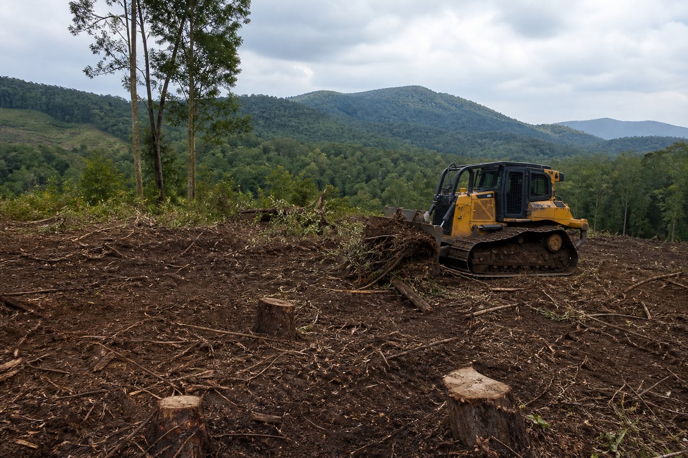 Land clearing and lot preparation in the hills near Bledsoe, KY Land clearing and lot preparation in the hills near Bledsoe, KY