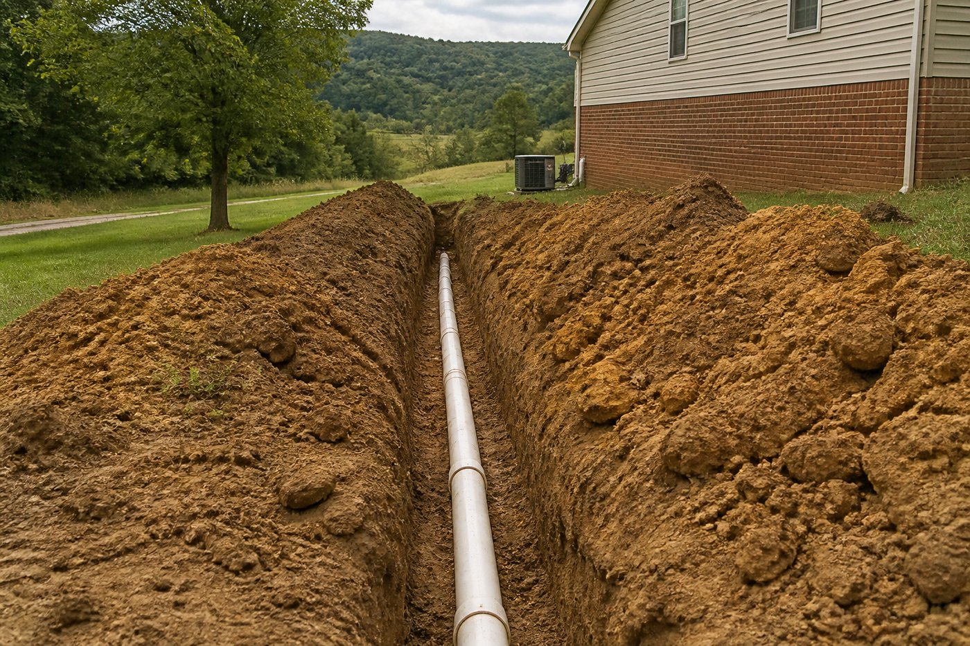 Septic line trenching and PVC pipe install for a Harlan County property Septic line trenching and PVC pipe install for a Harlan County property